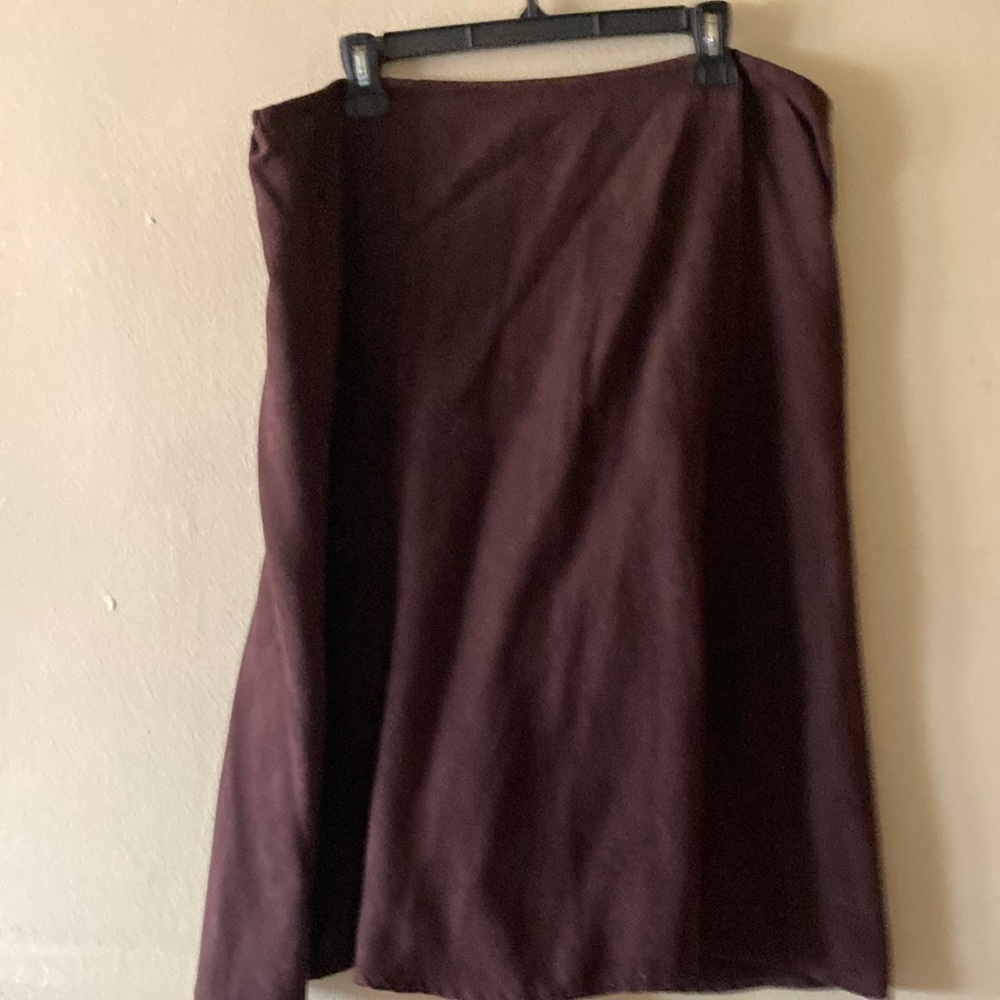 A size 18 sag harbor A line brown suede brown skirt